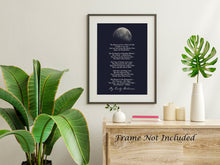 Load image into Gallery viewer, The Moon was But a Chin of Gold - Emily Dickinson Poetry Wall art - Physical Print Without Frame
