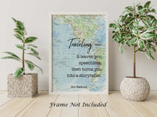 Load image into Gallery viewer, Ibn Battuta Travel Quote- Traveling it leaves you speechless, then turns you into a storyteller - Physical Print Without Frame
