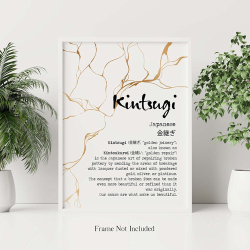 Kintsugi print - Kintsukuroi Definition Poster - Japanese Definition print