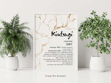 Load image into Gallery viewer, Kintsugi print - Japandi Decor - Kintsukuroi Definition Poster - Japanese Definition print
