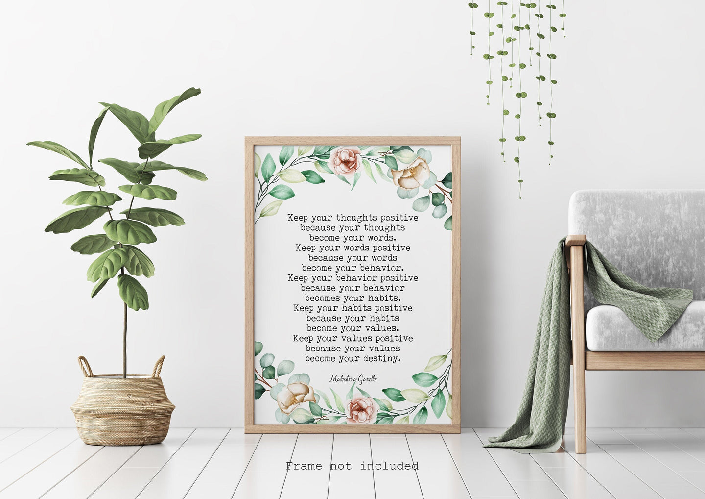 Gandhi quote Wall art print - office decor home decor poster