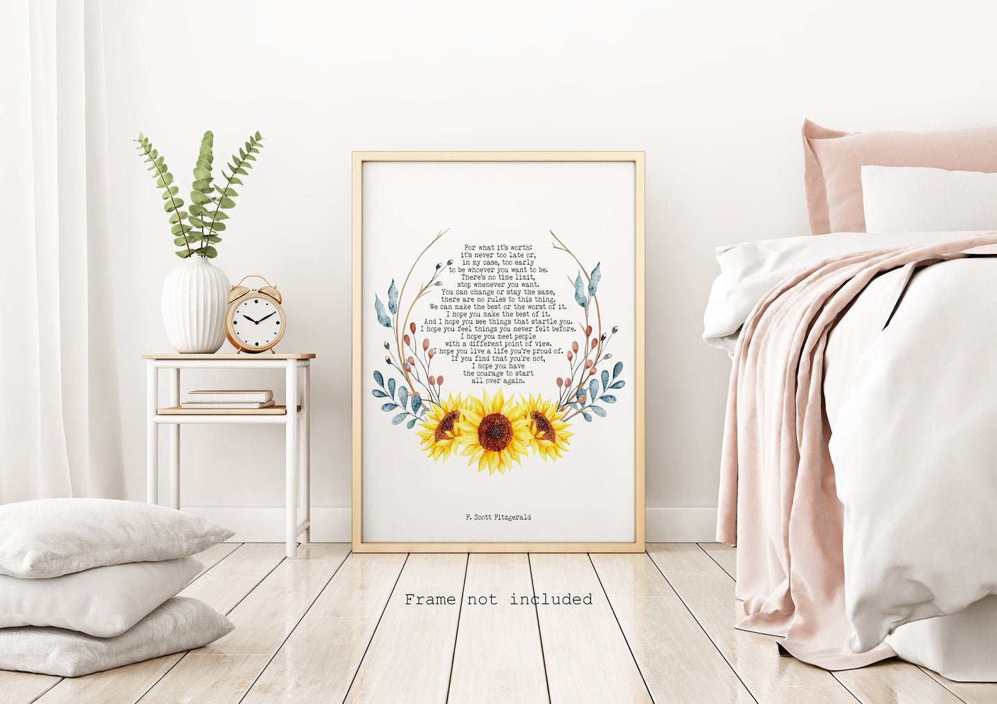 Fitzgerald Quote, For what it's worth - Make the best of it - UNFRAMED wall art
