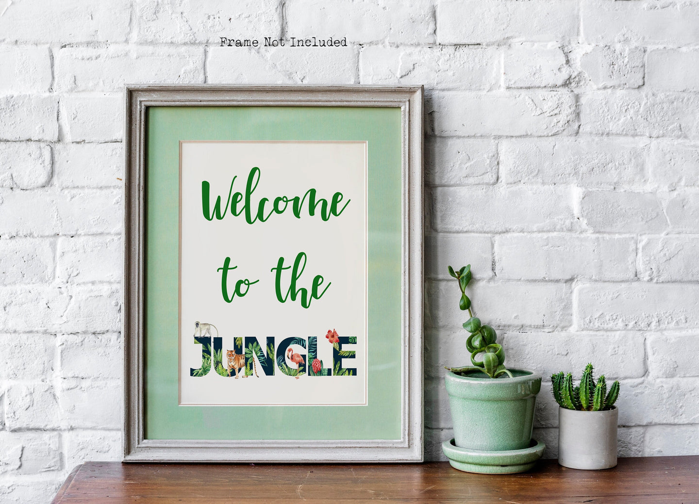 Welcome To The Jungle Printable Bedroom wall art - Jungle nursery wall art jungle theme print Digital Download