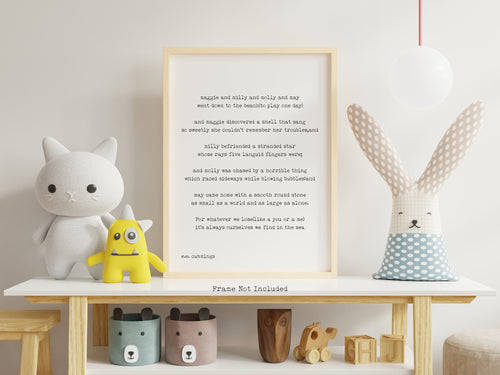 E.E. Cummings Poem Maggie and Milly and Molly and May Art Print Home Decor poetry wall art UNFRAMED