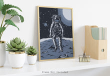 Load image into Gallery viewer, Astronaut Print - Vintage Spaceman poster - Space theme decor
