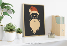 Load image into Gallery viewer, Modern Santa Wall Art, Christmas Decor, Hipster Santa Claus Art print
