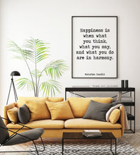 Load image into Gallery viewer, Gandhi quote Happiness print - Happiness is when what you think, what you say, and what you do are in harmony office decor home decor poster
