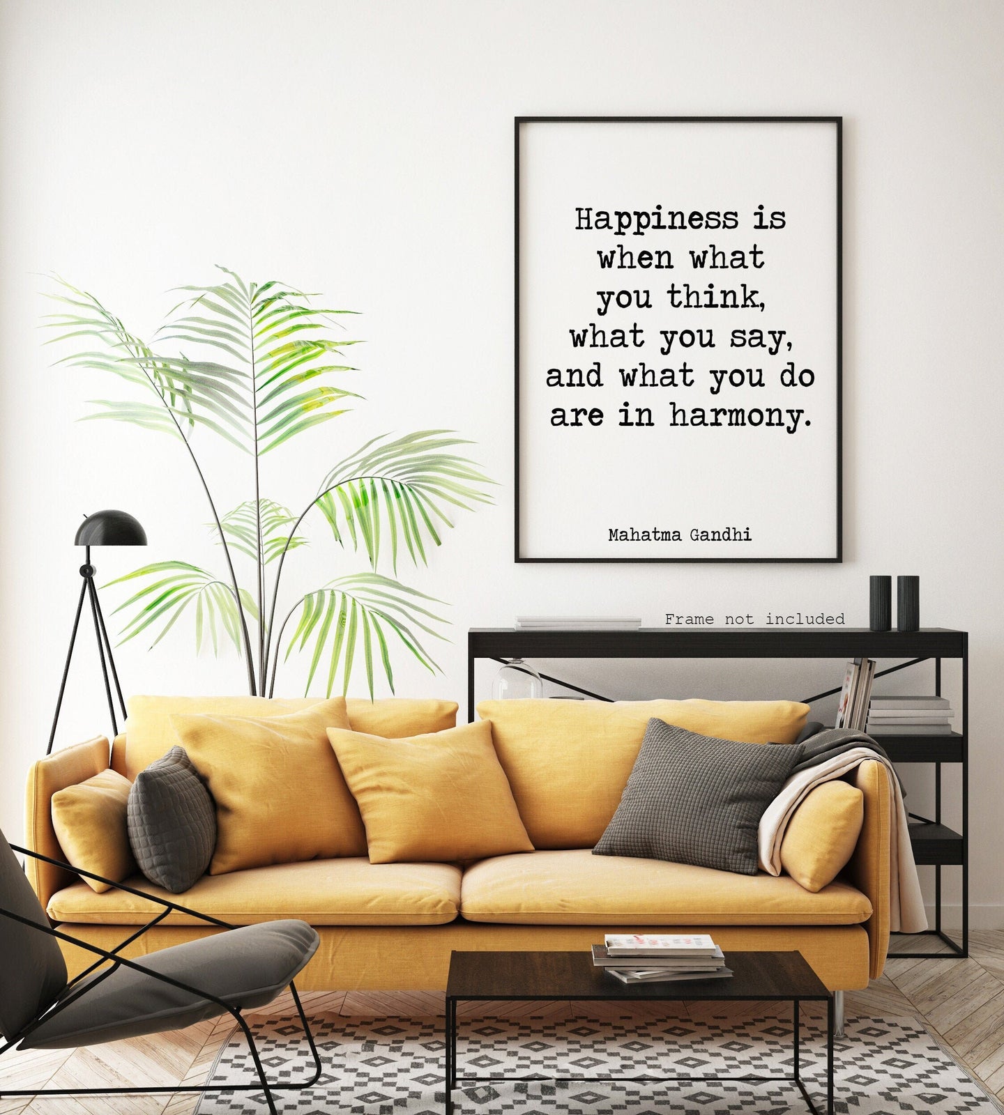 Gandhi quote Happiness print - Happiness is when what you think, what you say, and what you do are in harmony office decor home decor poster