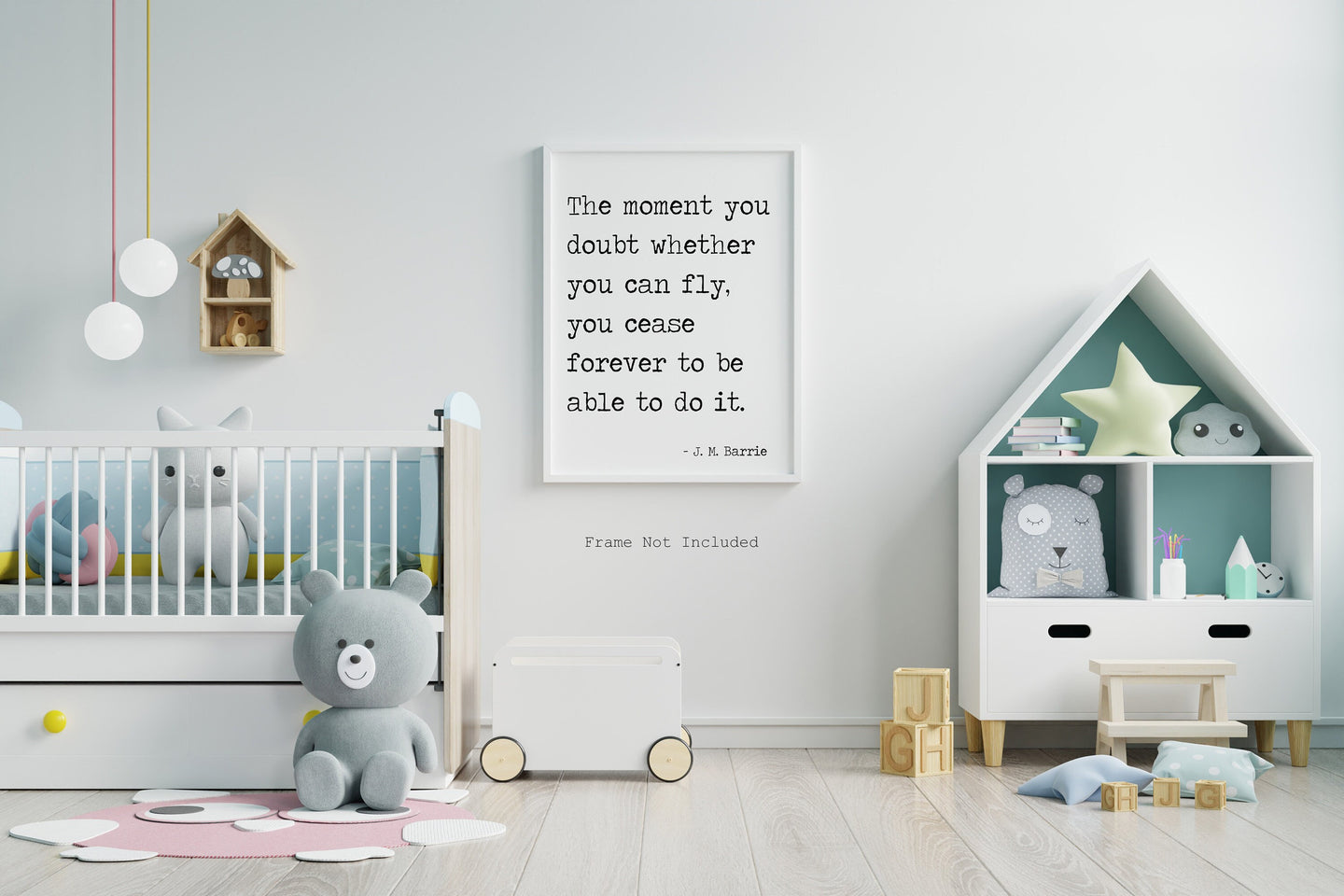 Peter Pan Quote - The moment you doubt whether you can fly you cease forever to be able to do it - Print for little girl's Bedroom decor
