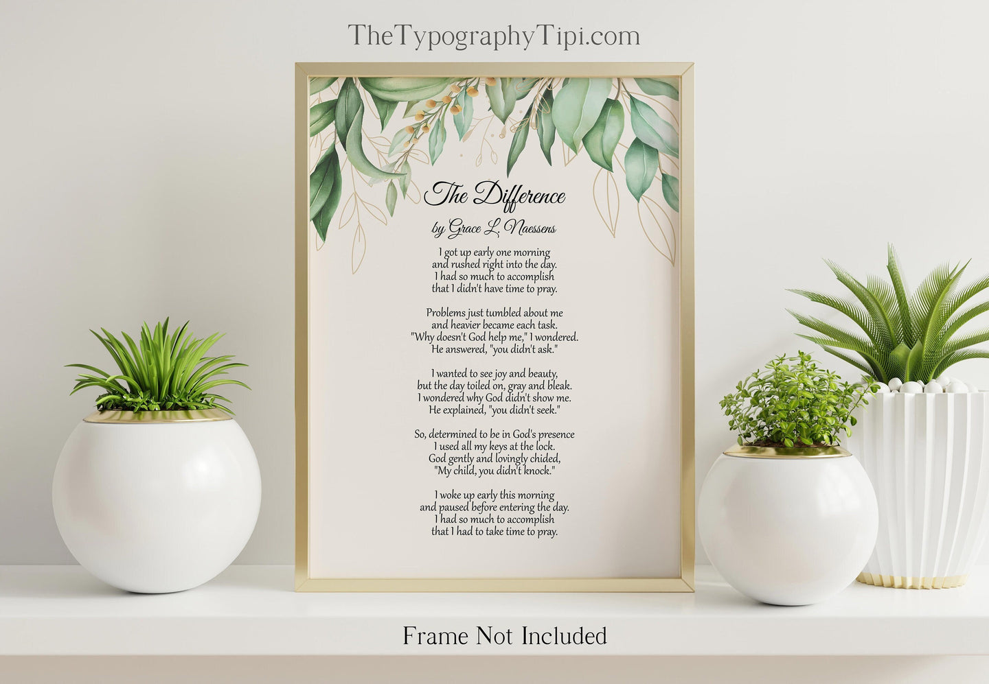 The Difference Poem By Alan Grant - Christian Poetry About Prayer - Physical Print Without Frame