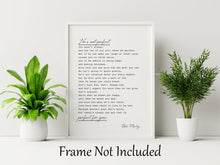 Load image into Gallery viewer, He&#39;s Not Perfect Love Poem Quote by Bob Marley Print, Romantic Poetry Boyfriend Husband Gift Framed and unframed options
