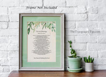 Load image into Gallery viewer, The Art Of Marriage Personalized Wedding Poem Wedding Poetry wall art - Ceremony reading - Framed &amp; Unframed Options
