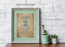 Load image into Gallery viewer, Wedding Reading One Tree Not Two Captain Corelli Mandolin, Love is a temporary madness wedding poem wall art - Framed And Unframed Options
