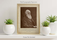 Load image into Gallery viewer, Charles Darwin Quote It is not the strongest of the species that survives... the most adaptable to change - Framed &amp; Unframed Options
