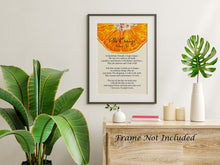 Load image into Gallery viewer, The Orange By Wendy Cope Poetry Poster Print - I love you. I’m glad I exist - Framed &amp; Unframed Options
