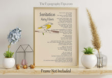 Load image into Gallery viewer, Invitation By Mary Oliver Poem Poster Print Framed &amp; Unframed Options
